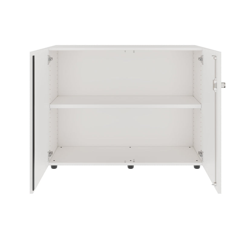 PRO Flügeltürenschrank | 2 OH, 800 - 1200 x 770 mm, Soft-Close, Weiss