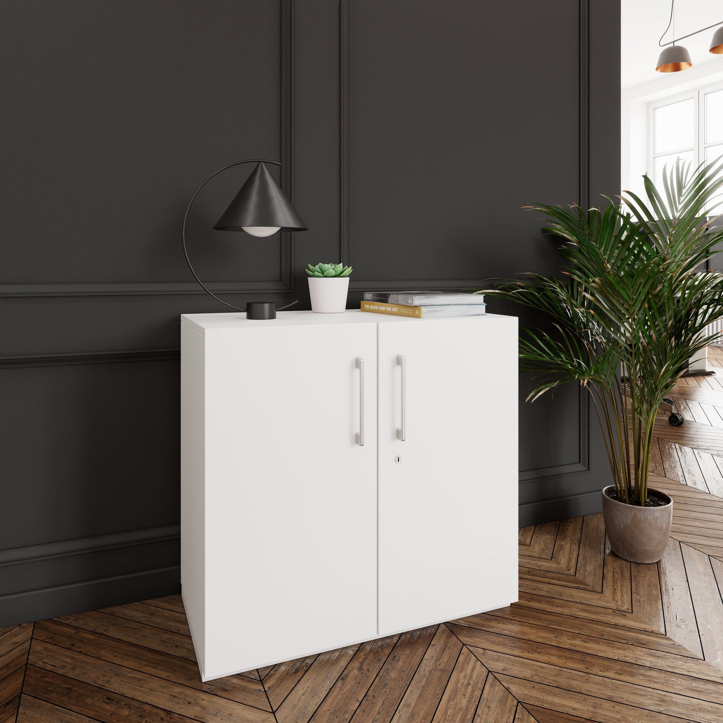 PRO Flügeltürenschrank | 2 OH, 800 - 1200 x 770 mm, Soft-Close, Weiss