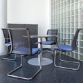 EVA cantilever chair | Mesh back, armrests, stackable, black - 15 Thumbnail Image