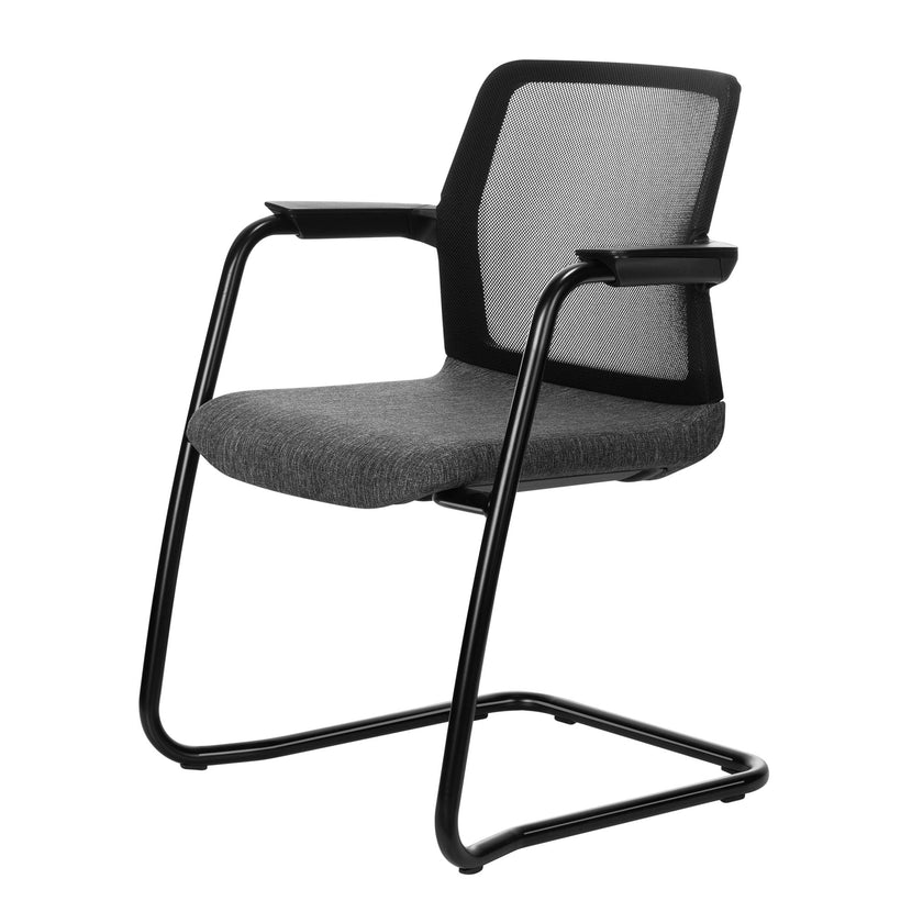 WIND cantilever chair | Mesh back, stackable, wool covers VELITO / SYNERGY