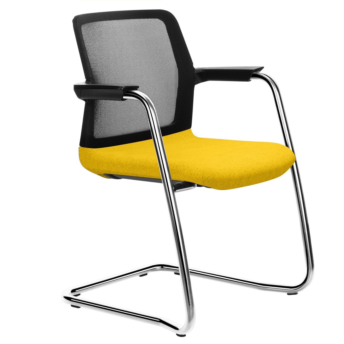 WIND cantilever chair | Mesh back, stackable, wool covers VELITO / SYNERGY