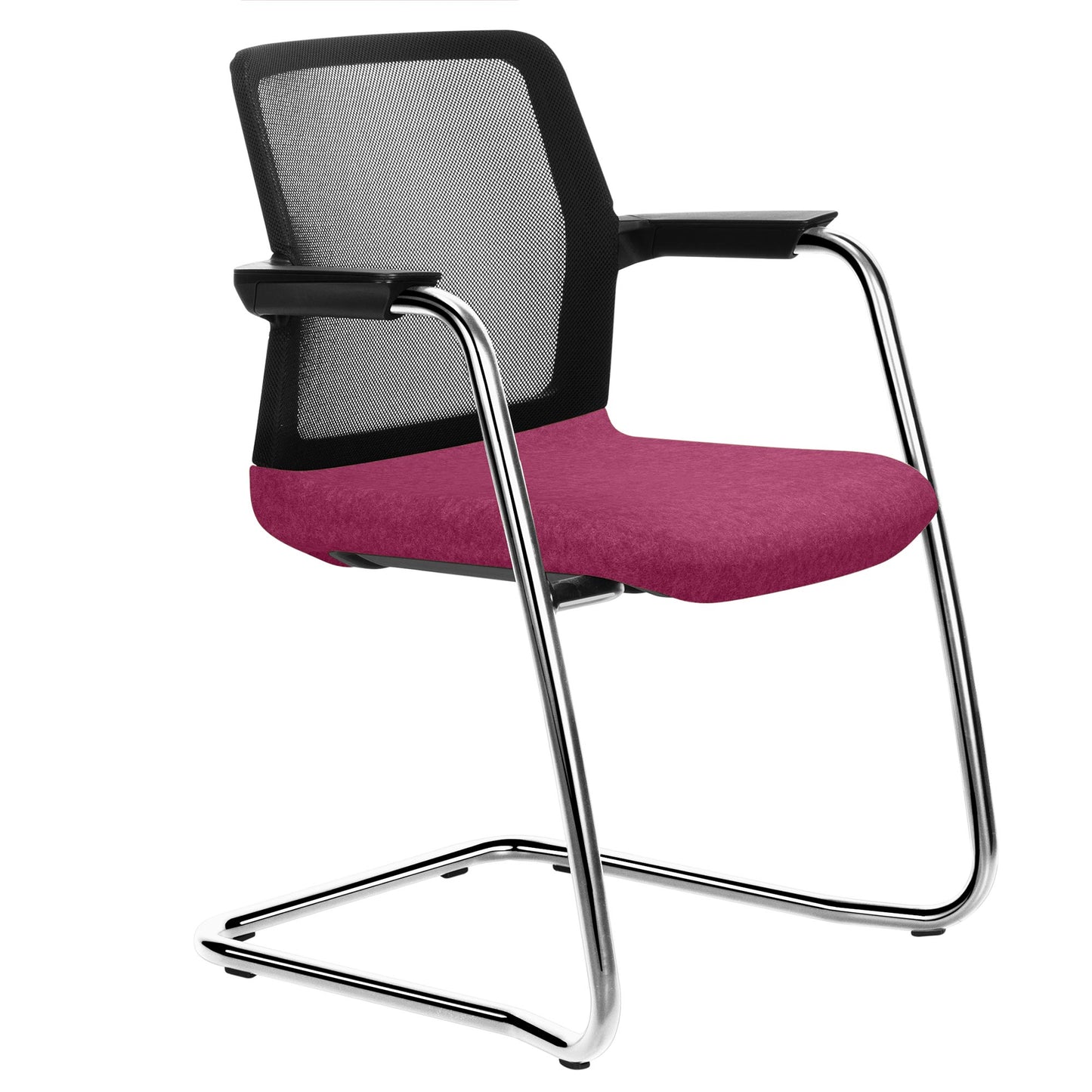 WIND cantilever chair | Mesh back, stackable, wool covers VELITO / SYNERGY