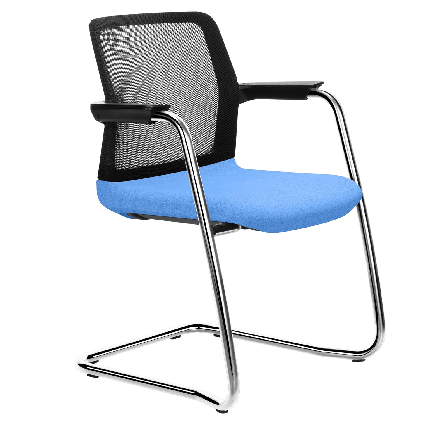 WIND cantilever chair | Mesh back, stackable, wool covers VELITO / SYNERGY
