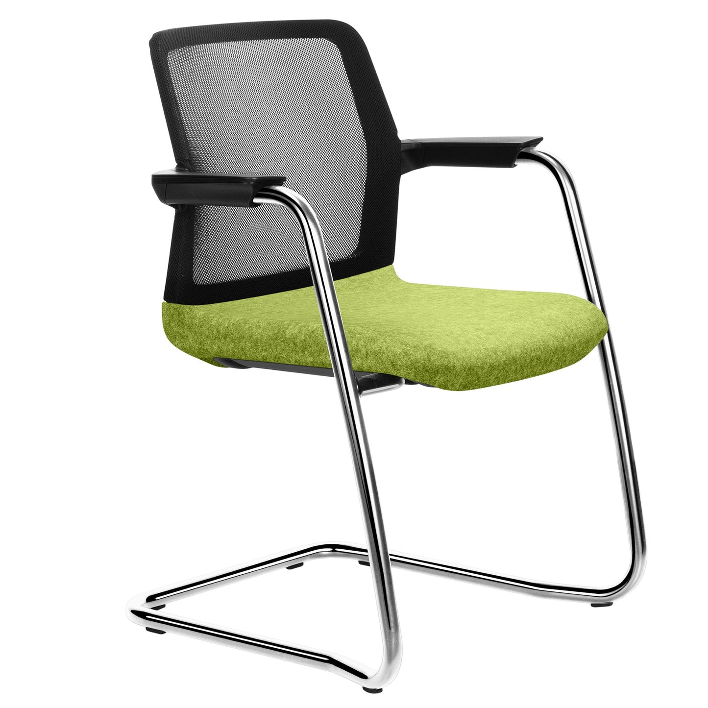 WIND cantilever chair | Mesh back, stackable, wool covers VELITO / SYNERGY