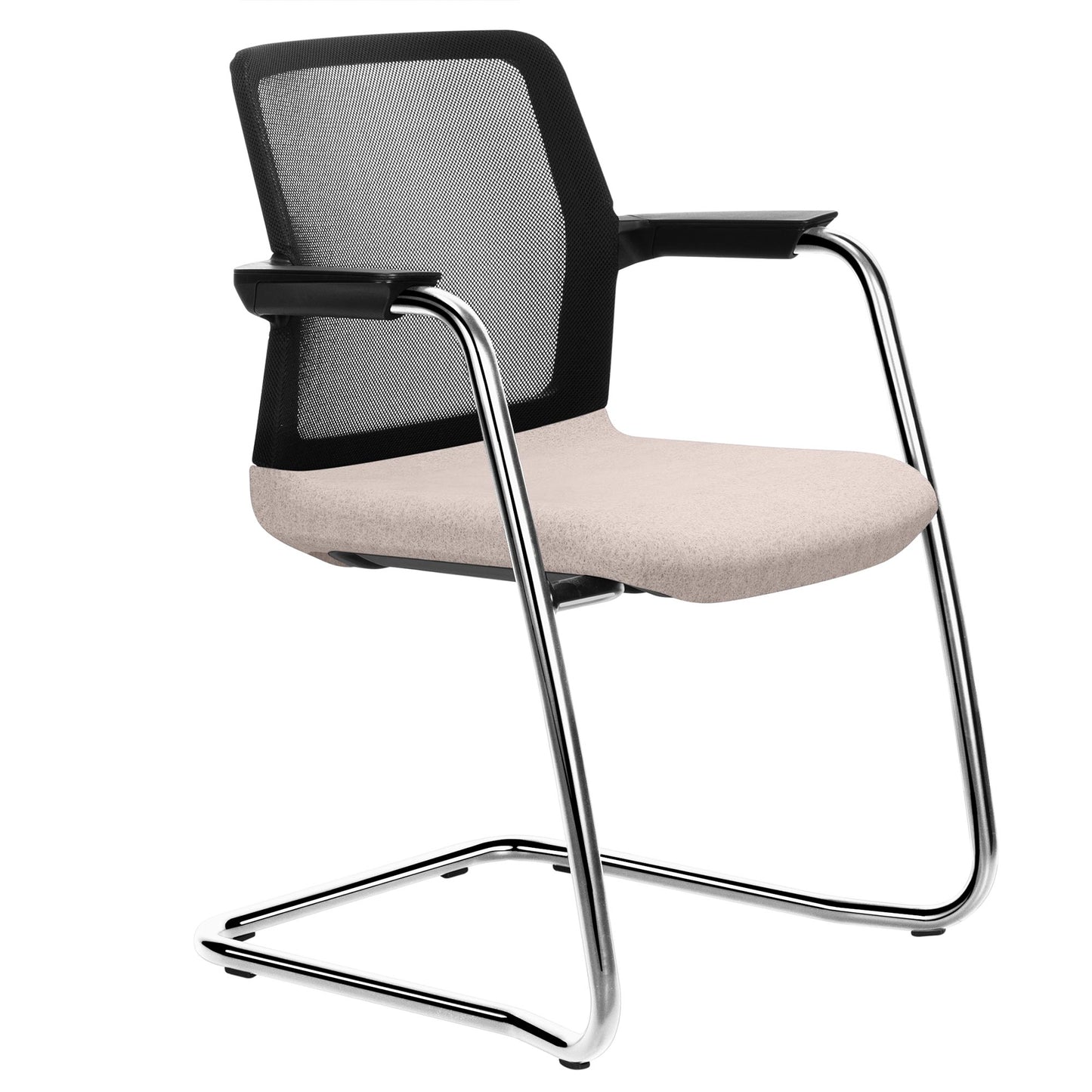 WIND cantilever chair | Mesh back, stackable, wool covers VELITO / SYNERGY