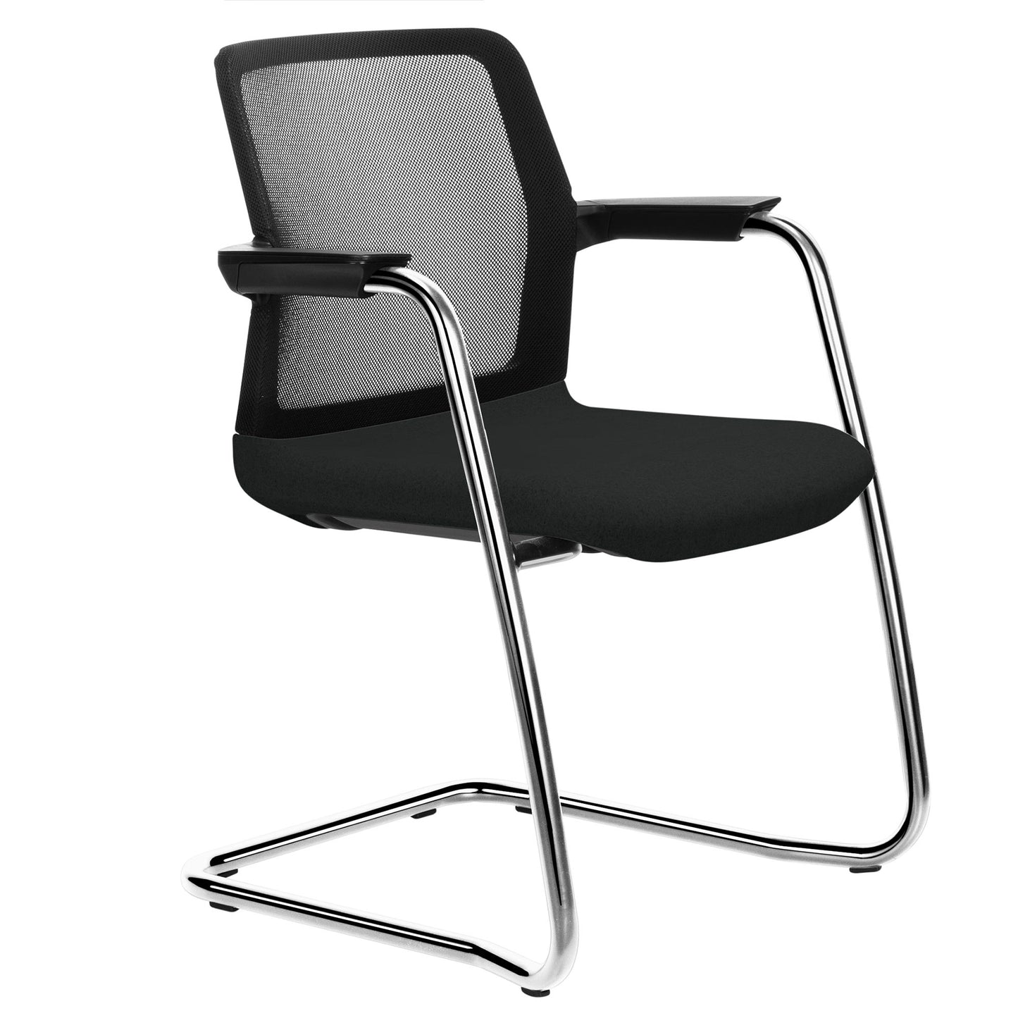 WIND cantilever chair | Mesh back, stackable, wool covers VELITO / SYNERGY