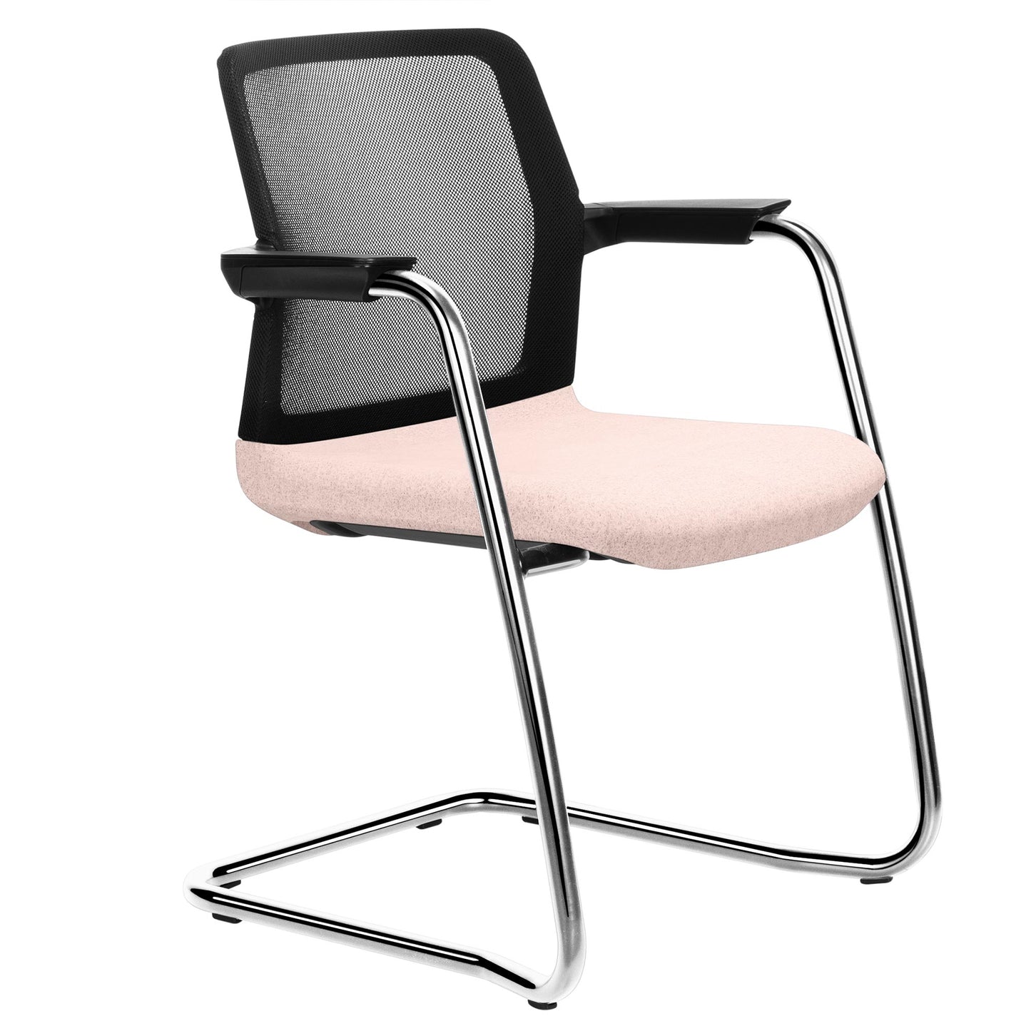 WIND cantilever chair | Mesh back, stackable, wool covers VELITO / SYNERGY
