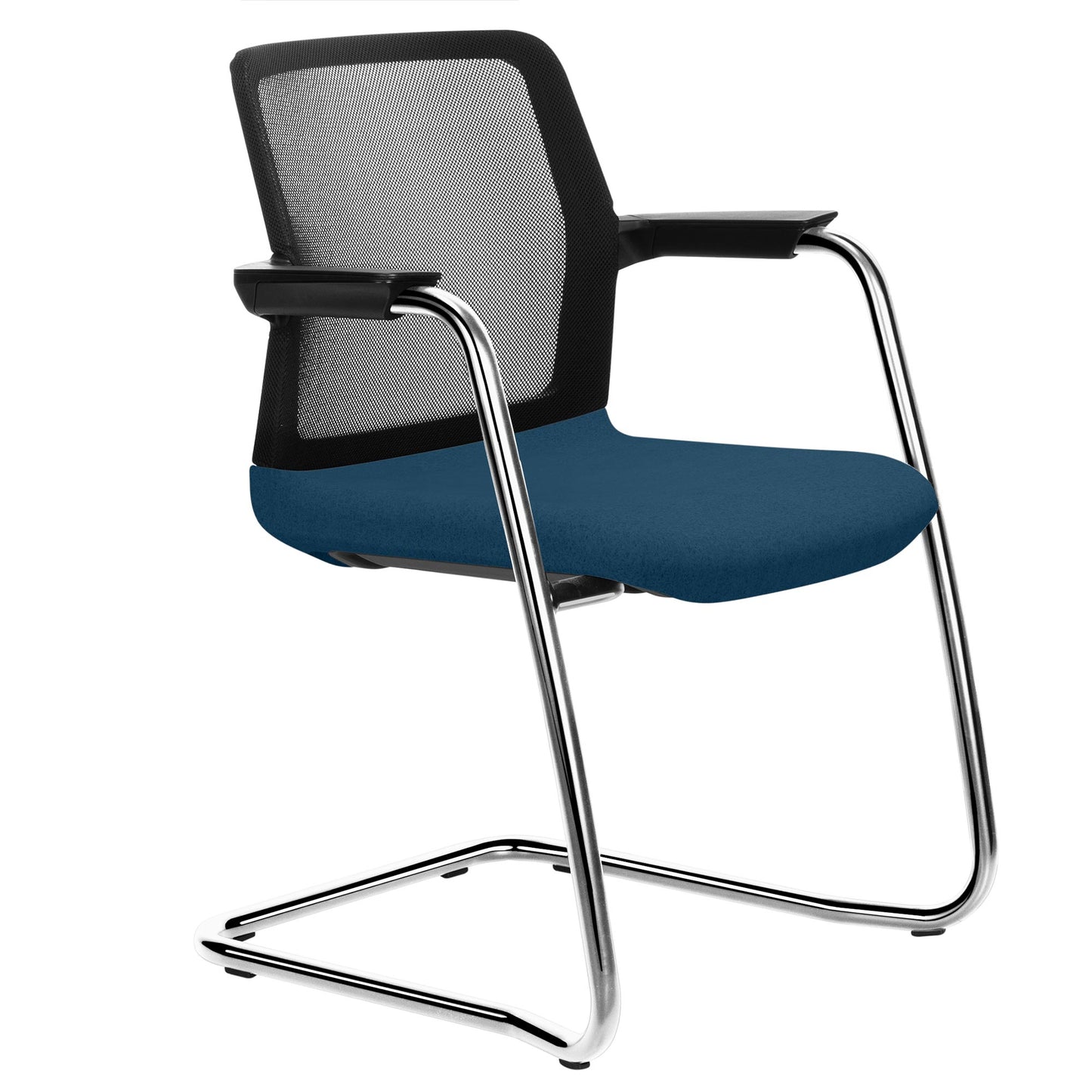 WIND cantilever chair | Mesh back, stackable, wool covers VELITO / SYNERGY