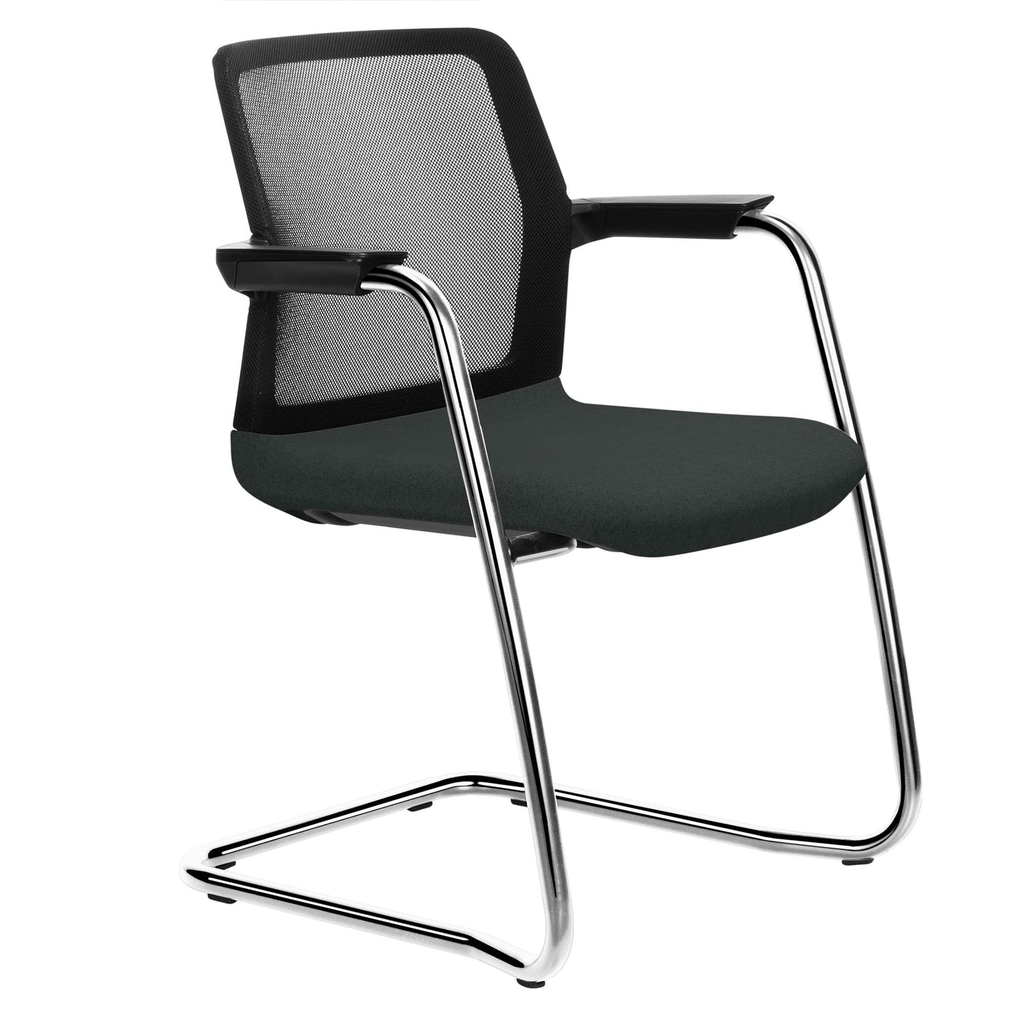 WIND cantilever chair | Mesh back, stackable, wool covers VELITO / SYNERGY