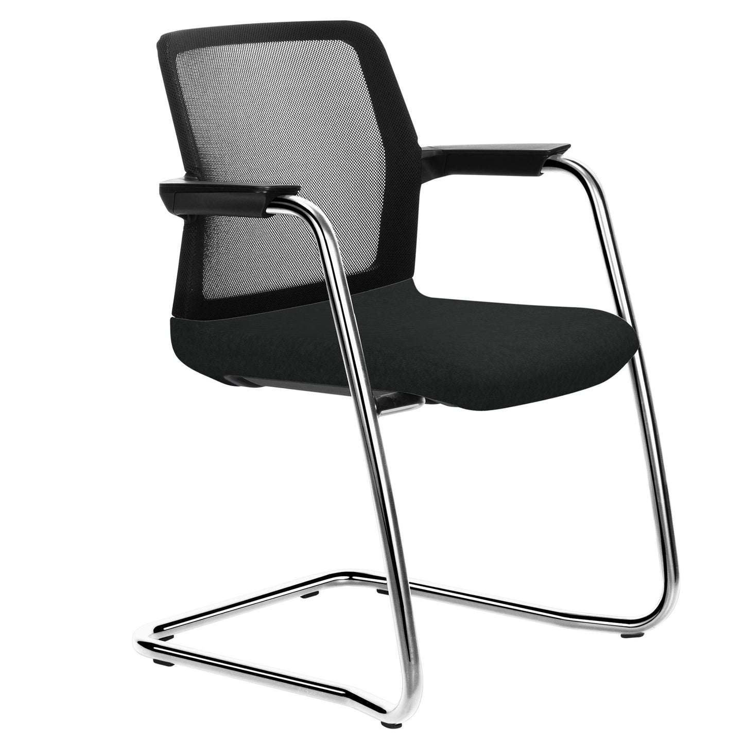 WIND cantilever chair | Mesh back, stackable, wool covers VELITO / SYNERGY