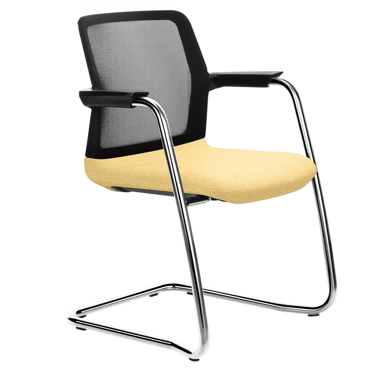 WIND cantilever chair | Mesh back, stackable, wool covers VELITO / SYNERGY
