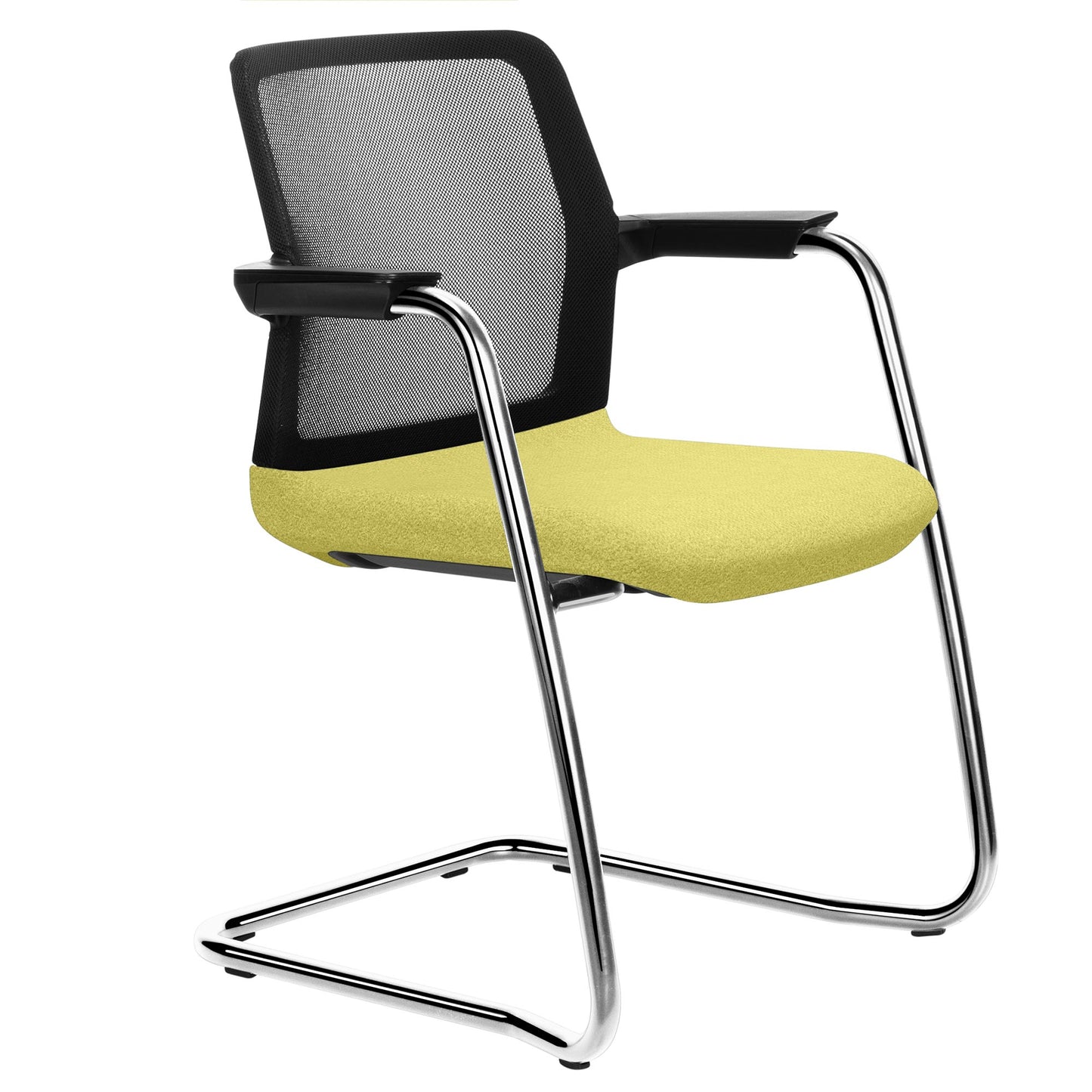 WIND cantilever chair | Mesh back, stackable, wool covers VELITO / SYNERGY