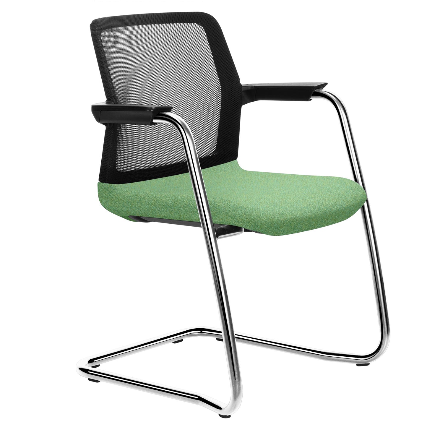 WIND cantilever chair | Mesh back, stackable, wool covers VELITO / SYNERGY