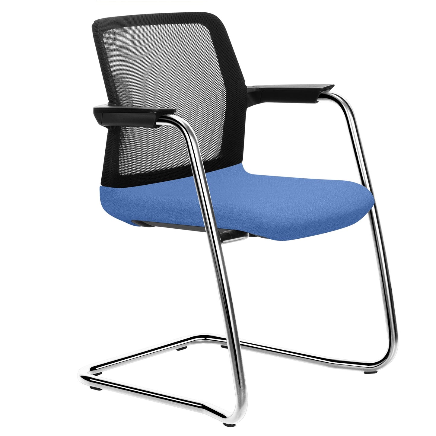 WIND cantilever chair | Mesh back, stackable, wool covers VELITO / SYNERGY