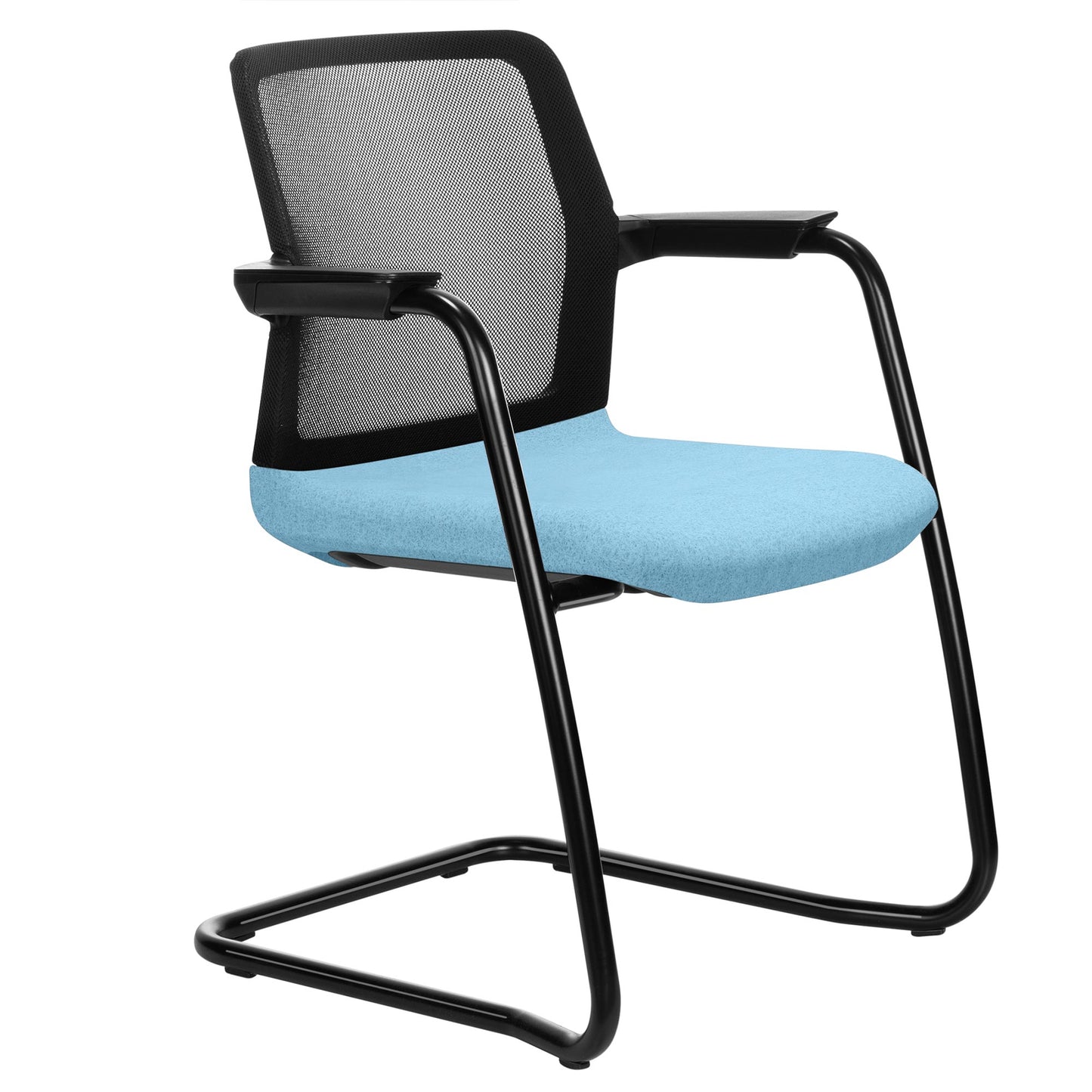 WIND cantilever chair | Mesh back, stackable, wool covers VELITO / SYNERGY