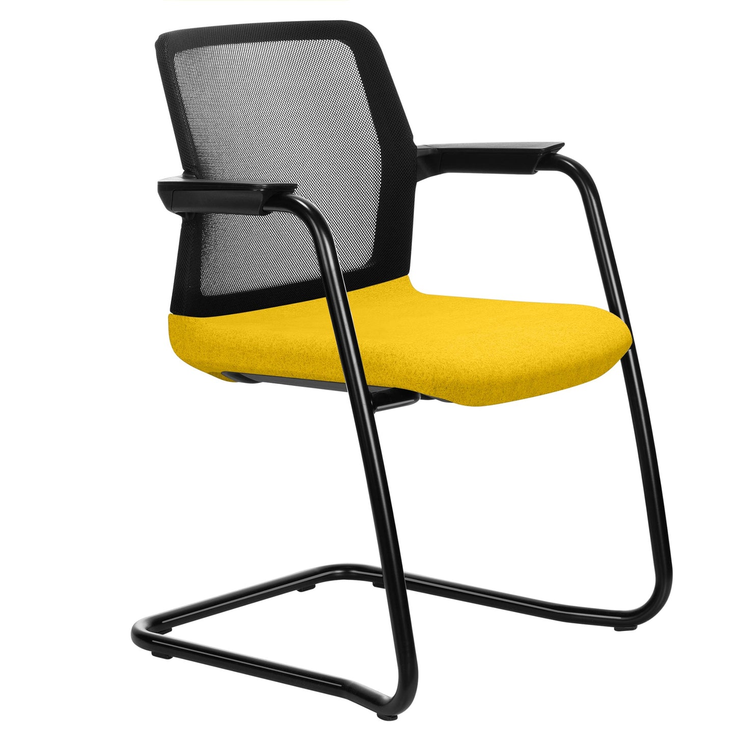 WIND cantilever chair | Mesh back, stackable, wool covers VELITO / SYNERGY