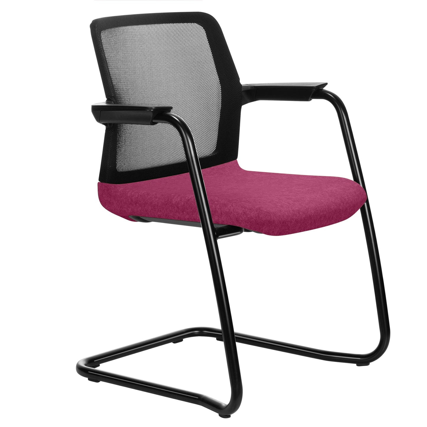 WIND cantilever chair | Mesh back, stackable, wool covers VELITO / SYNERGY