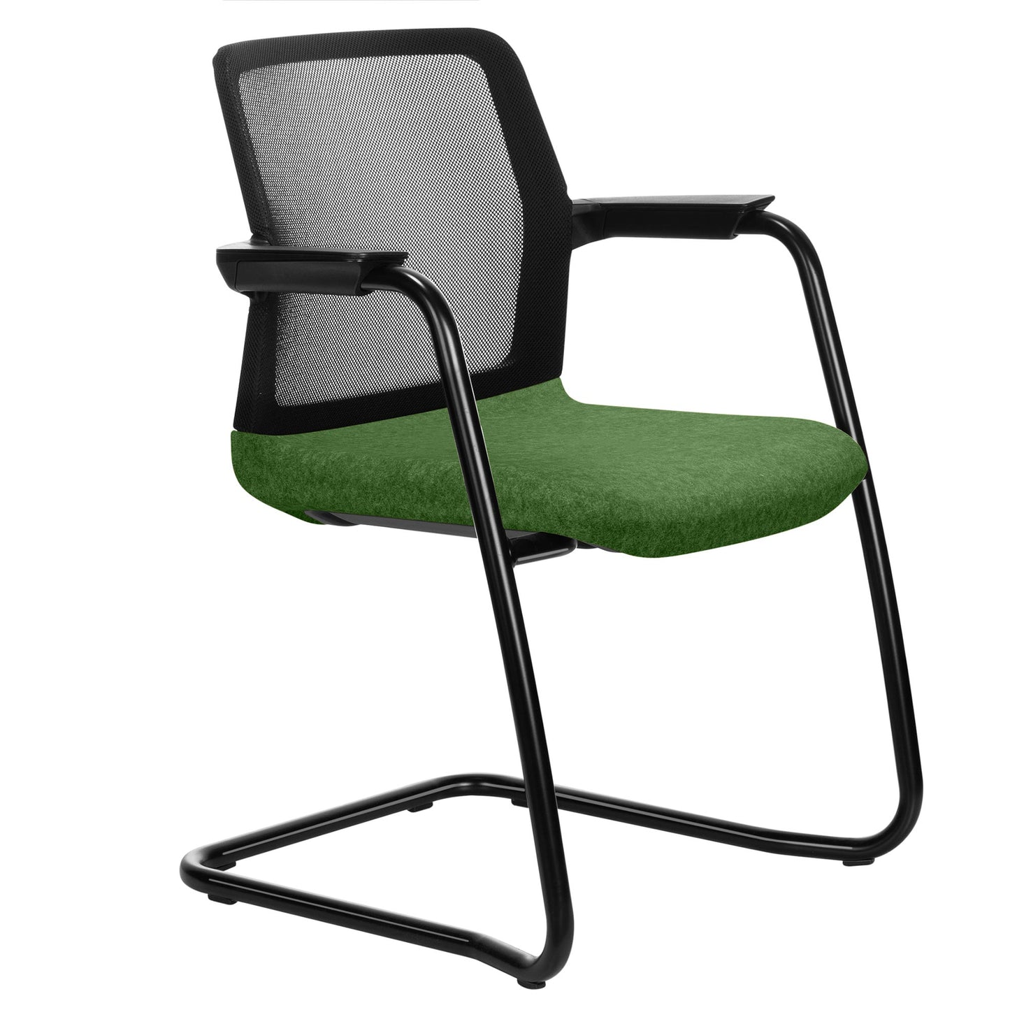 WIND cantilever chair | Mesh back, stackable, wool covers VELITO / SYNERGY