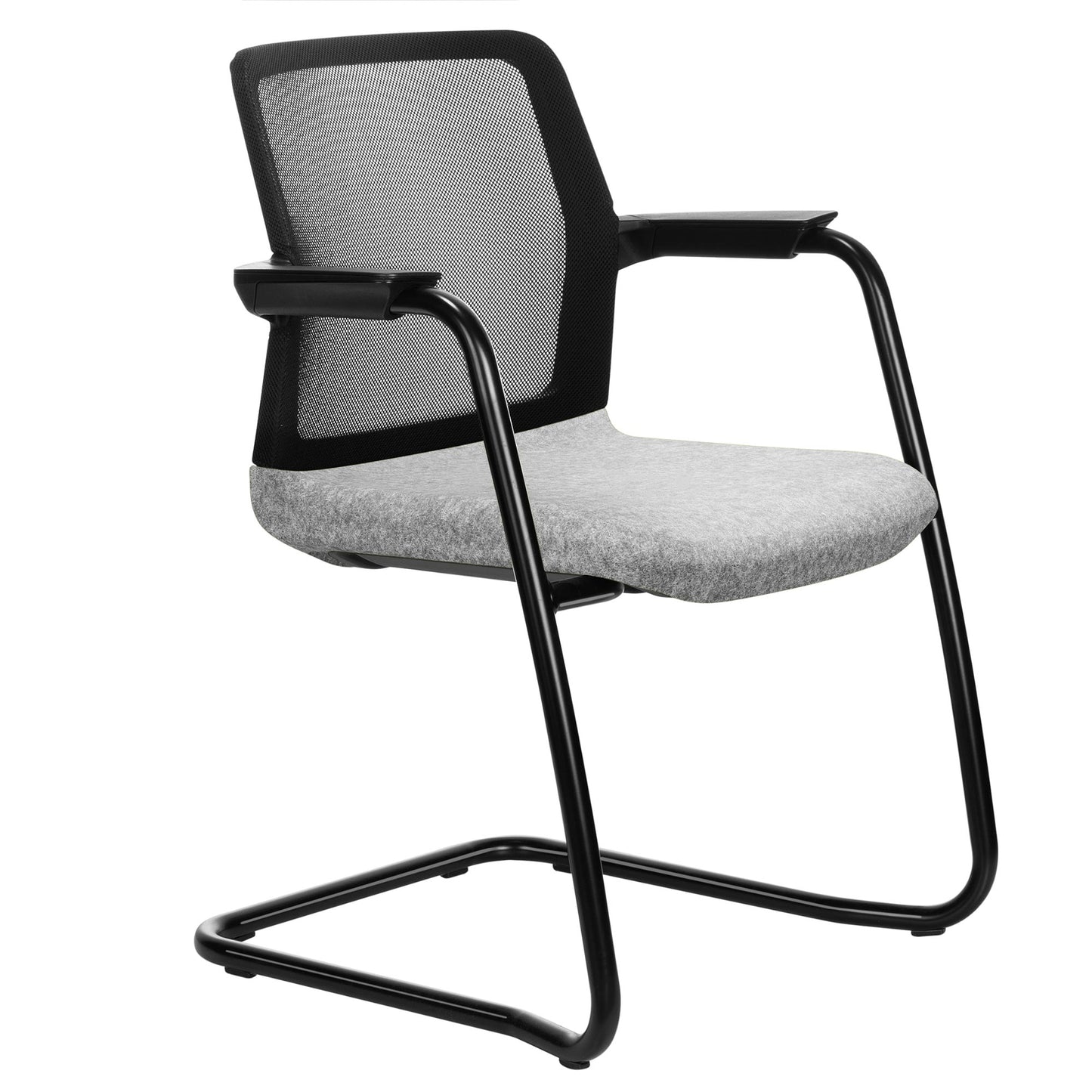 WIND cantilever chair | Mesh back, stackable, wool covers VELITO / SYNERGY