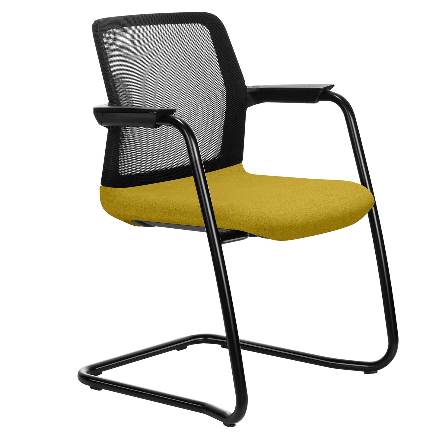 WIND cantilever chair | Mesh back, stackable, wool covers VELITO / SYNERGY