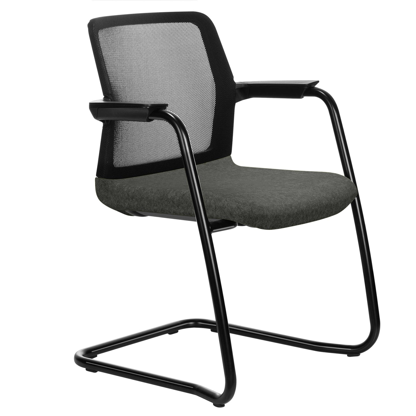 WIND cantilever chair | Mesh back, stackable, wool covers VELITO / SYNERGY