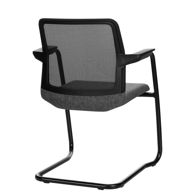 WIND cantilever chair | Mesh back, stackable, wool covers VELITO / SYNERGY