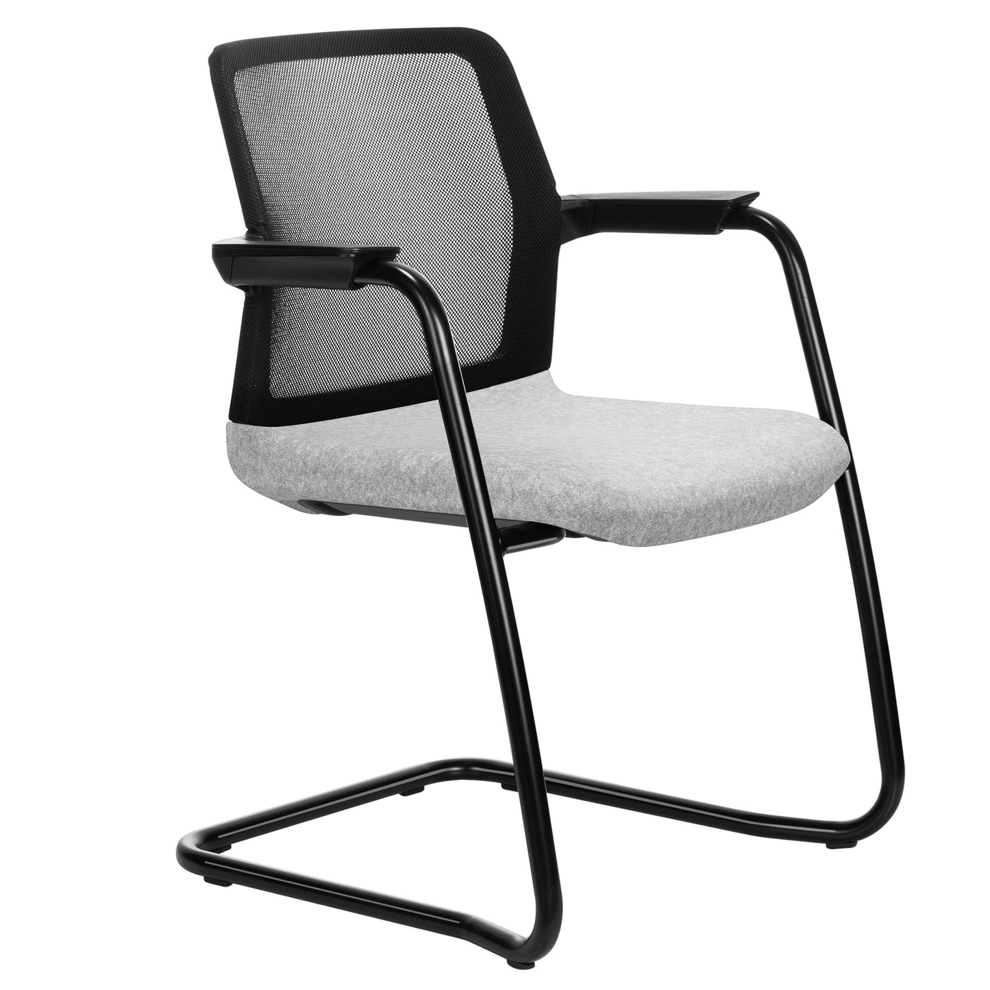 WIND cantilever chair | Mesh back, stackable, wool covers VELITO / SYNERGY