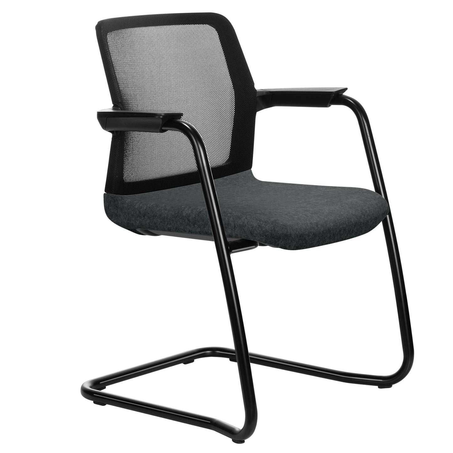 WIND cantilever chair | Mesh back, stackable, wool covers VELITO / SYNERGY