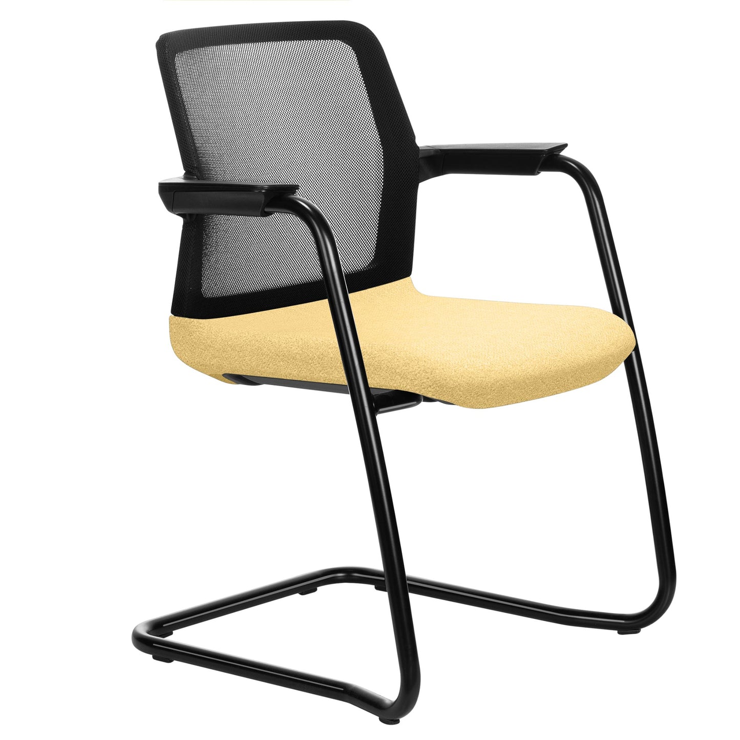 WIND cantilever chair | Mesh back, stackable, wool covers VELITO / SYNERGY