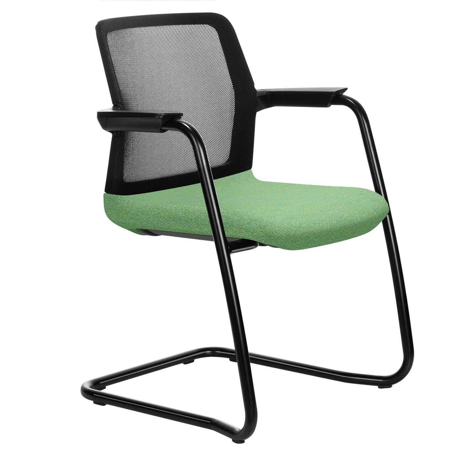 WIND cantilever chair | Mesh back, stackable, wool covers VELITO / SYNERGY