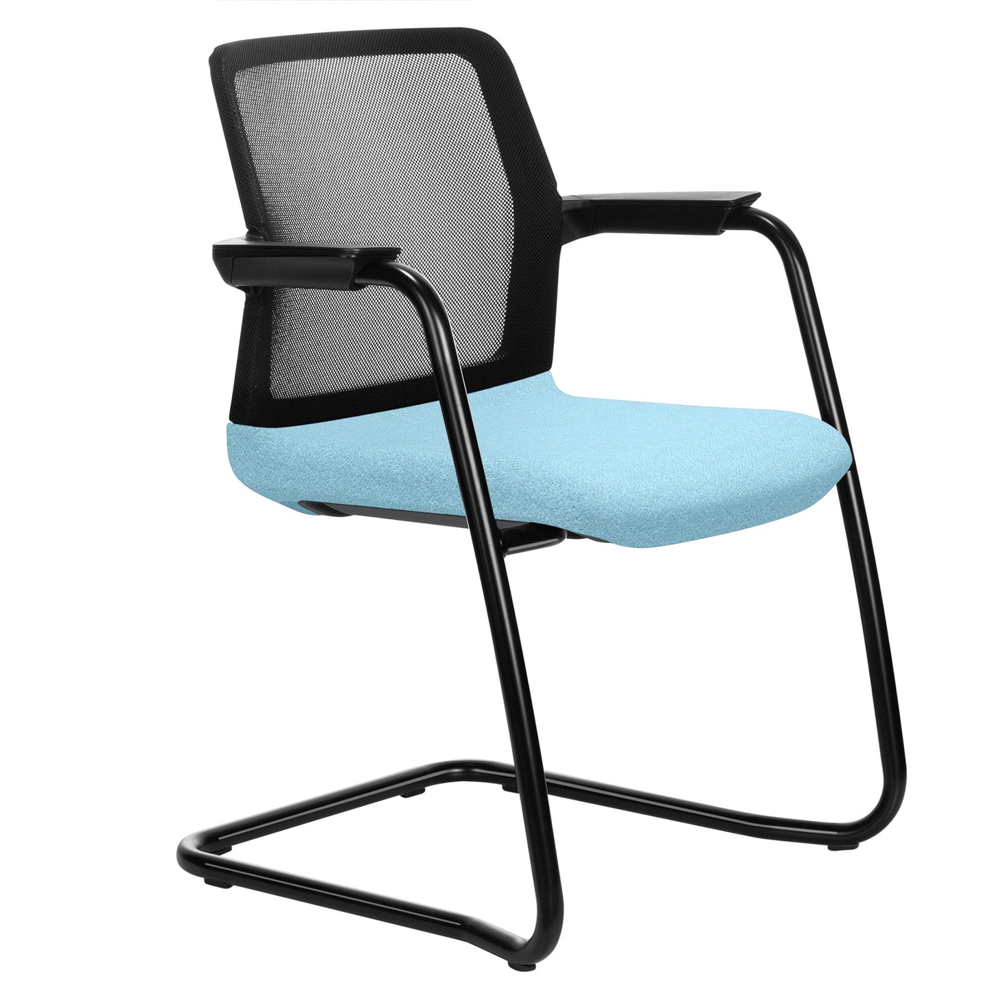 WIND cantilever chair | Mesh back, stackable, wool covers VELITO / SYNERGY