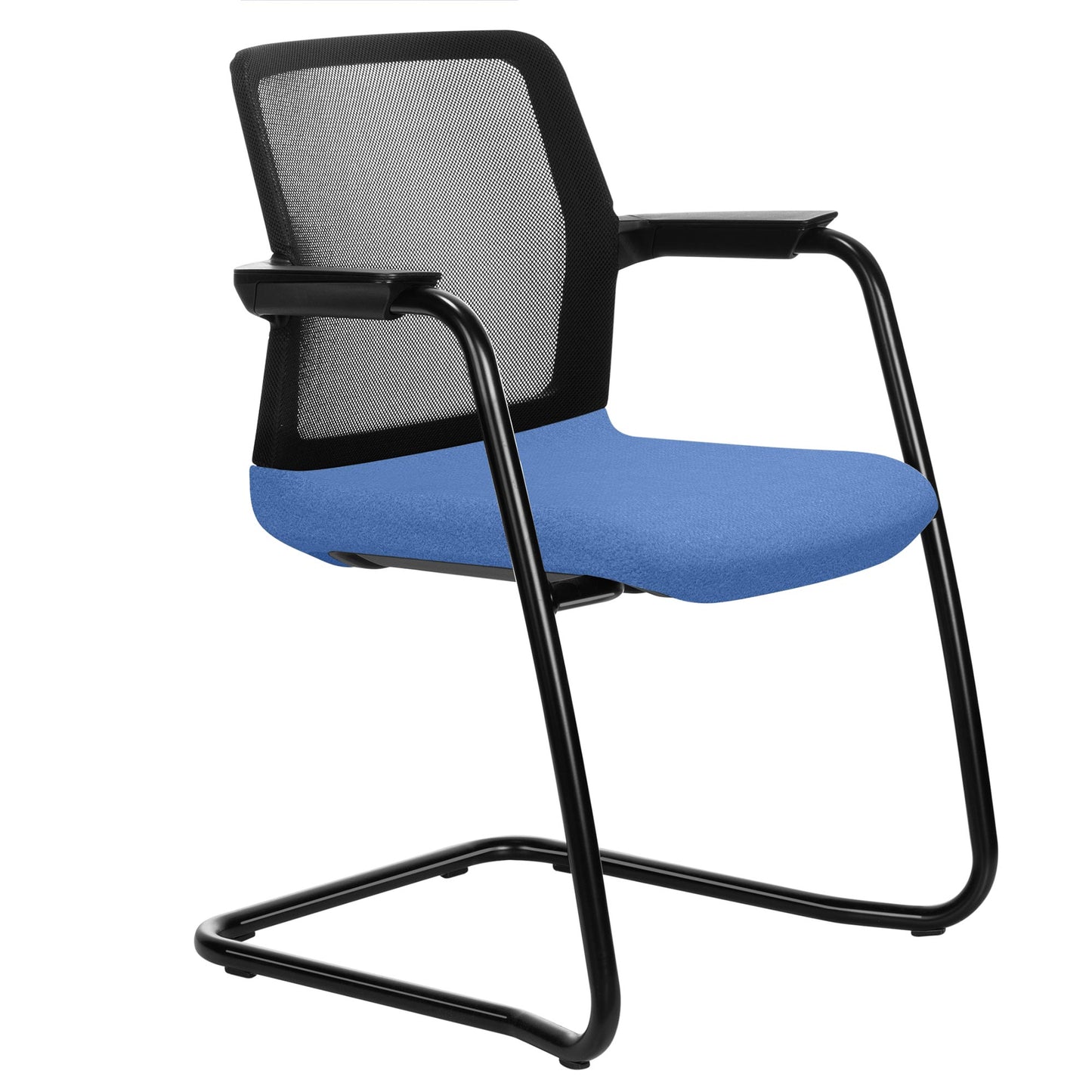 WIND cantilever chair | Mesh back, stackable, wool covers VELITO / SYNERGY