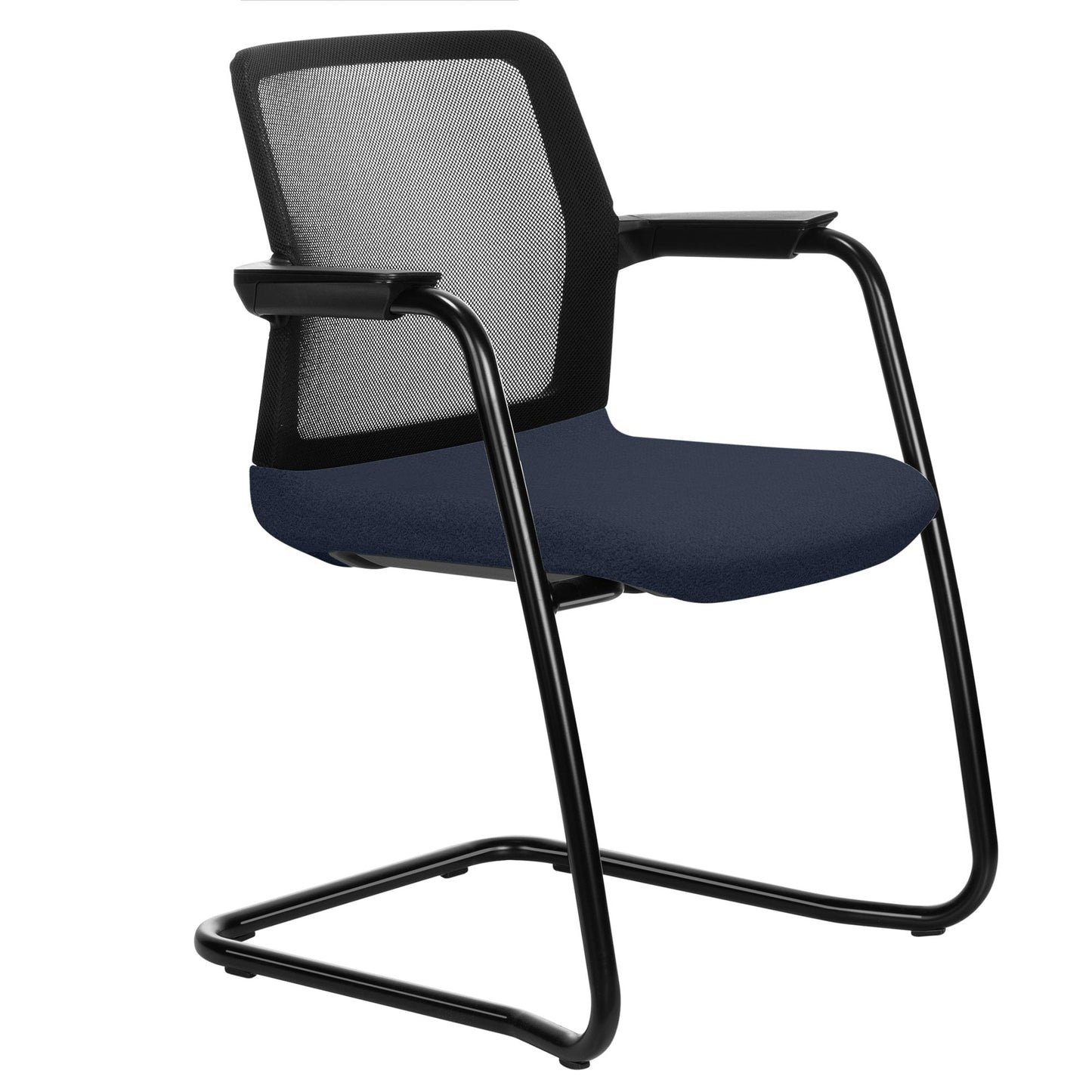 WIND cantilever chair | Mesh back, stackable, wool covers VELITO / SYNERGY