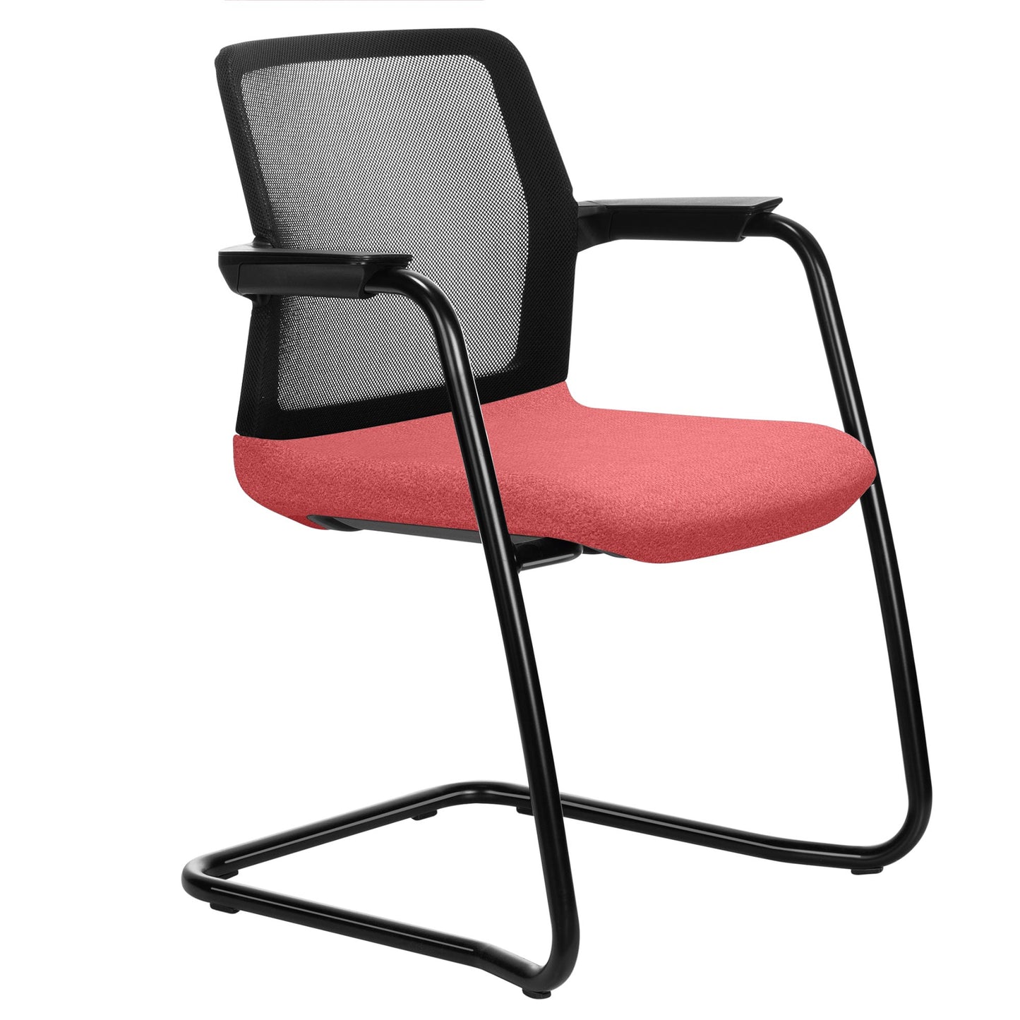 WIND cantilever chair | Mesh back, stackable, wool covers VELITO / SYNERGY
