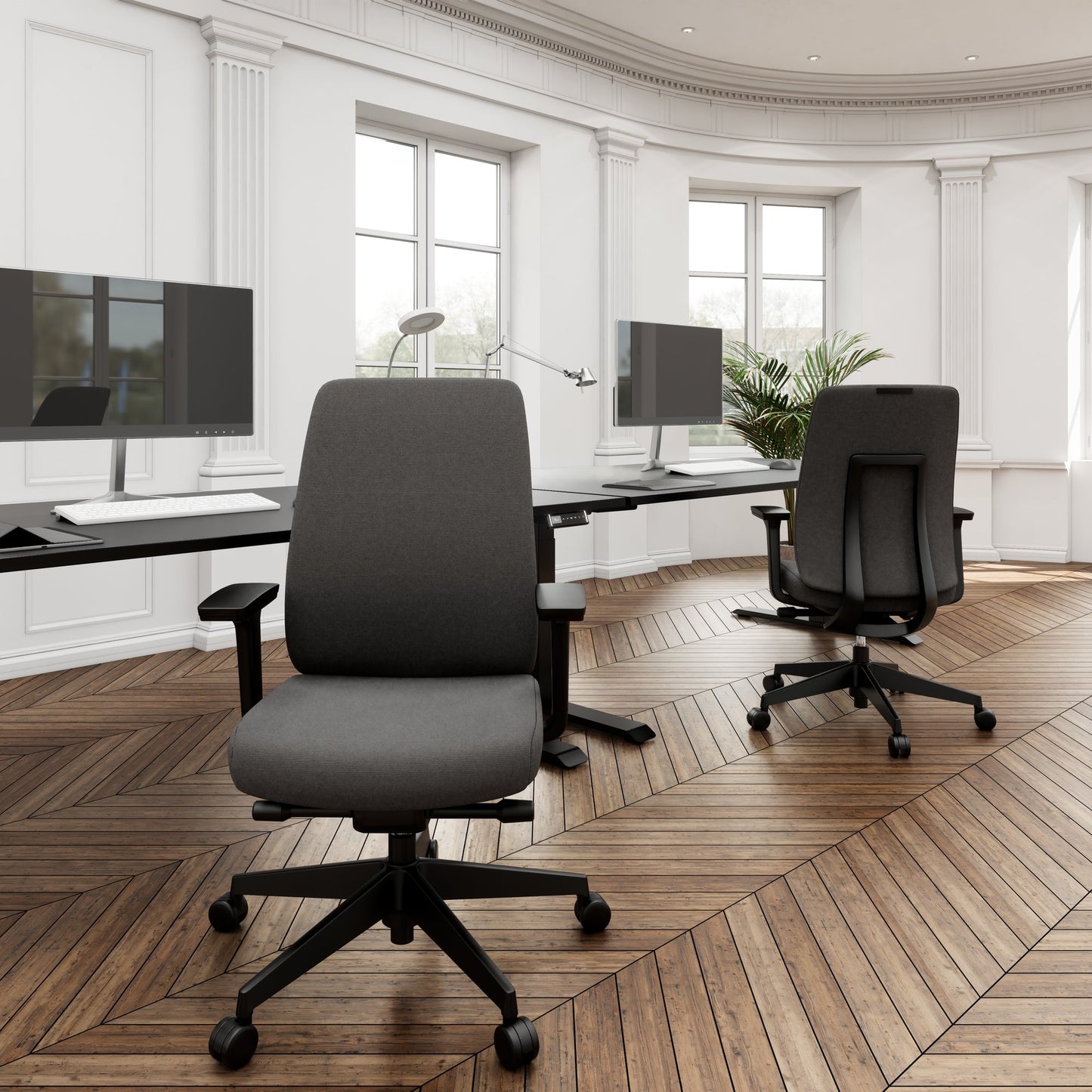 HARDY Bürodrehstuhl | Synchronmechanik, 3D-Armlehnen, Schwarz