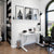 Bureau de station | 1150 x 590 mm, réglable à hauteur électrique, chargeur inductif, plaque de table en verre, blanc