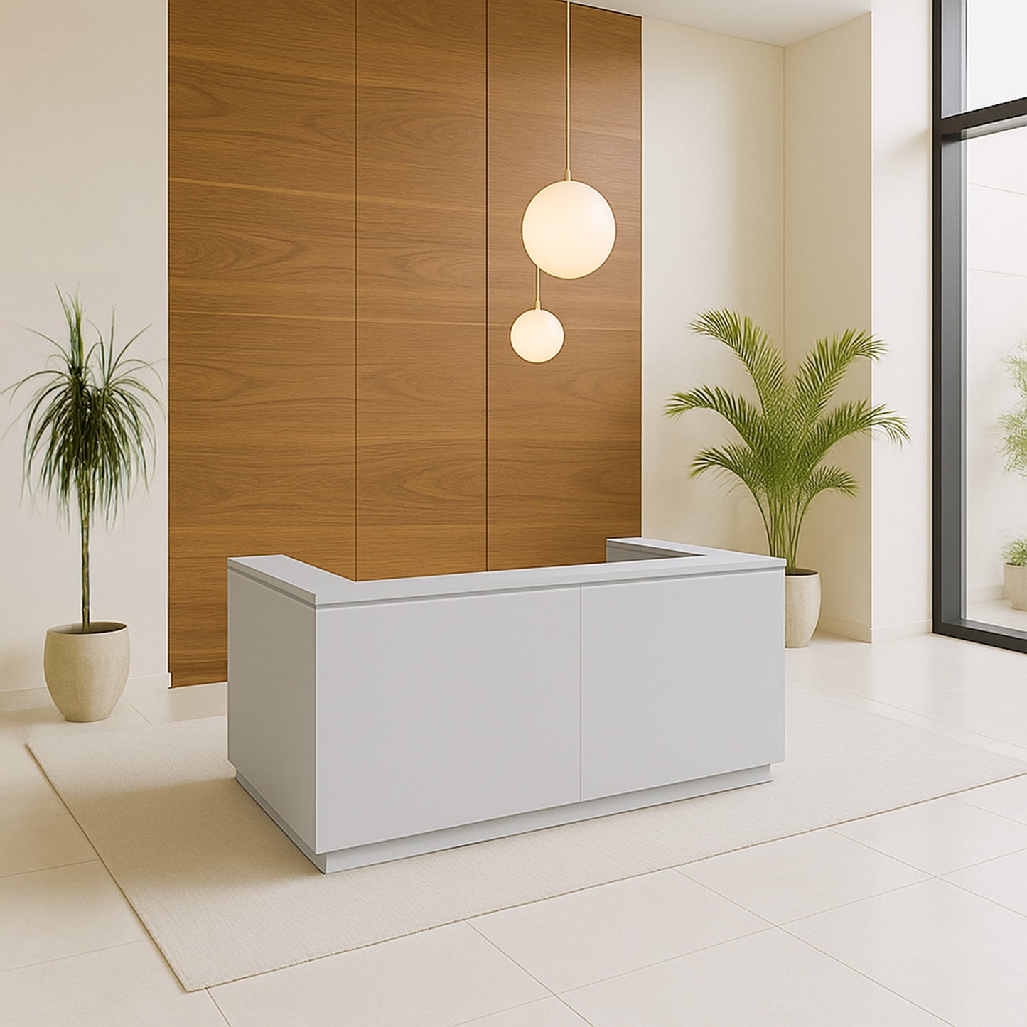 ICE reception desk | 2204 x 1022 mm, pearl gray