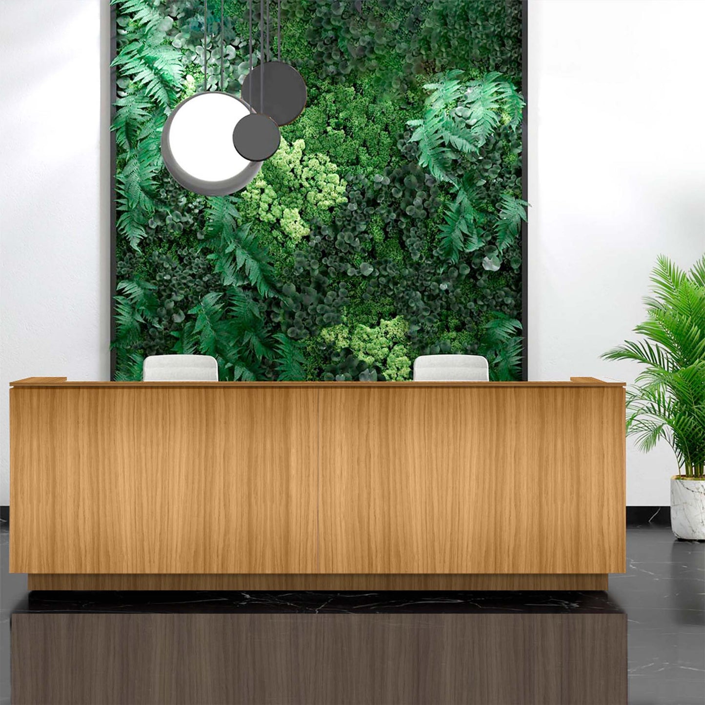 ICE Contatore della reception | 3214 x 1022 mm, impiallacciatura di quercia