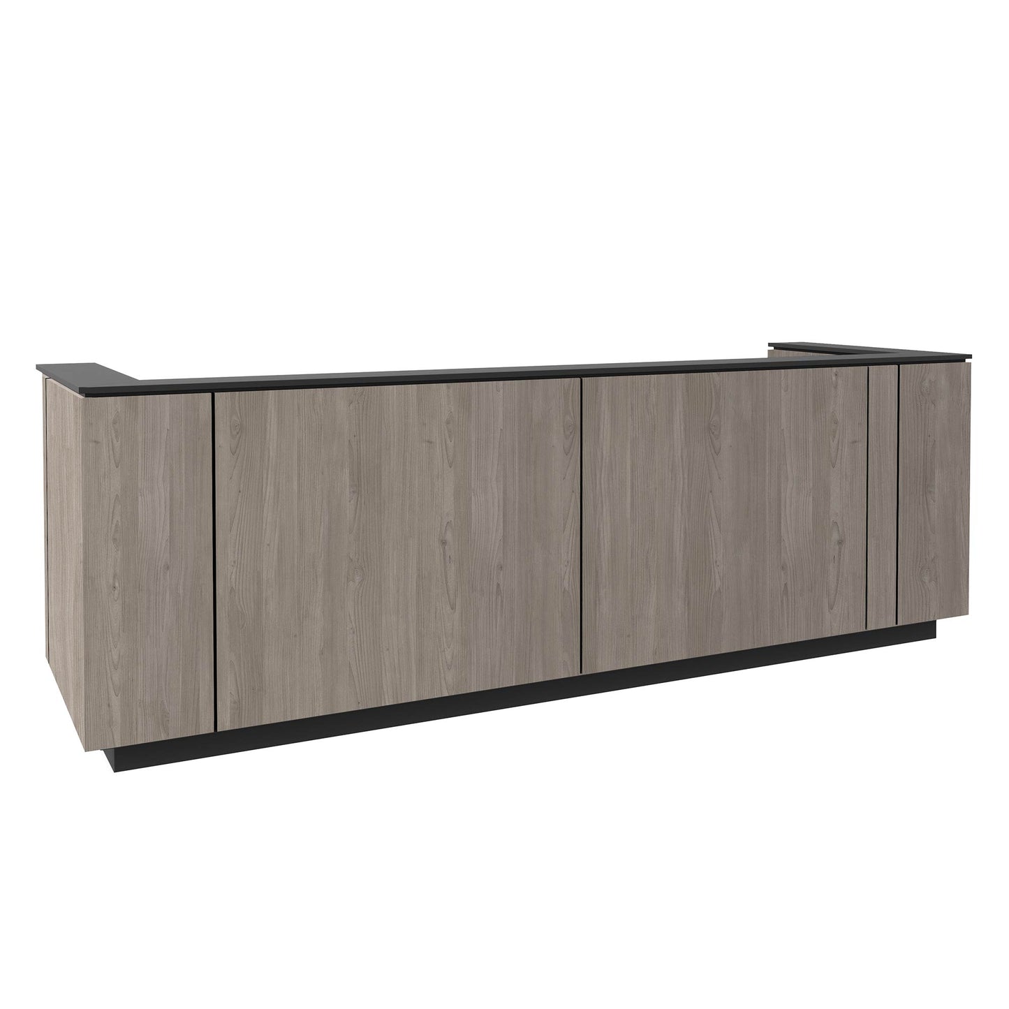 ICE reception desk | 3214 x 1022 mm, gray northern oak