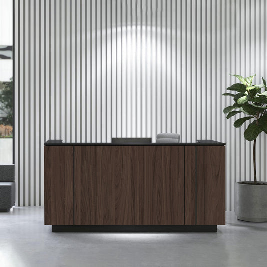 ICE reception desk | 2204 x 1022 mm, walnut