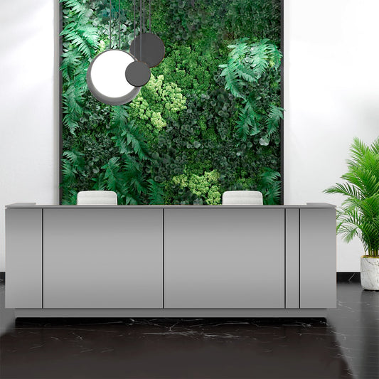 ICE reception desk | 3214 x 1022 mm, pearl gray