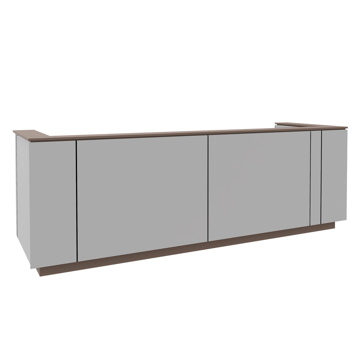 ICE reception desk | 3214 x 1022 mm, pearl gray