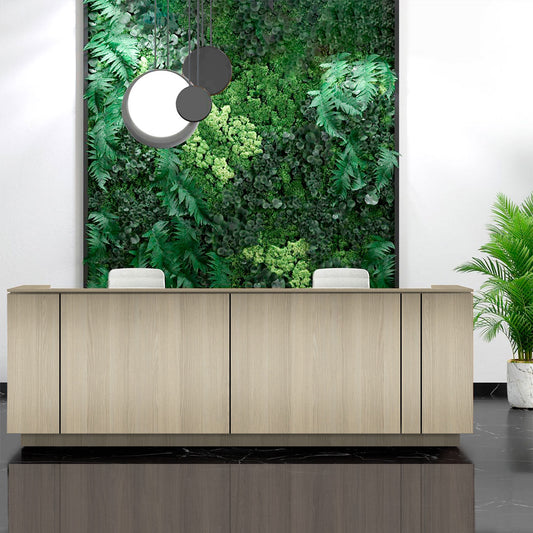 ICE reception desk | 3214 x 1022 mm, sand ash