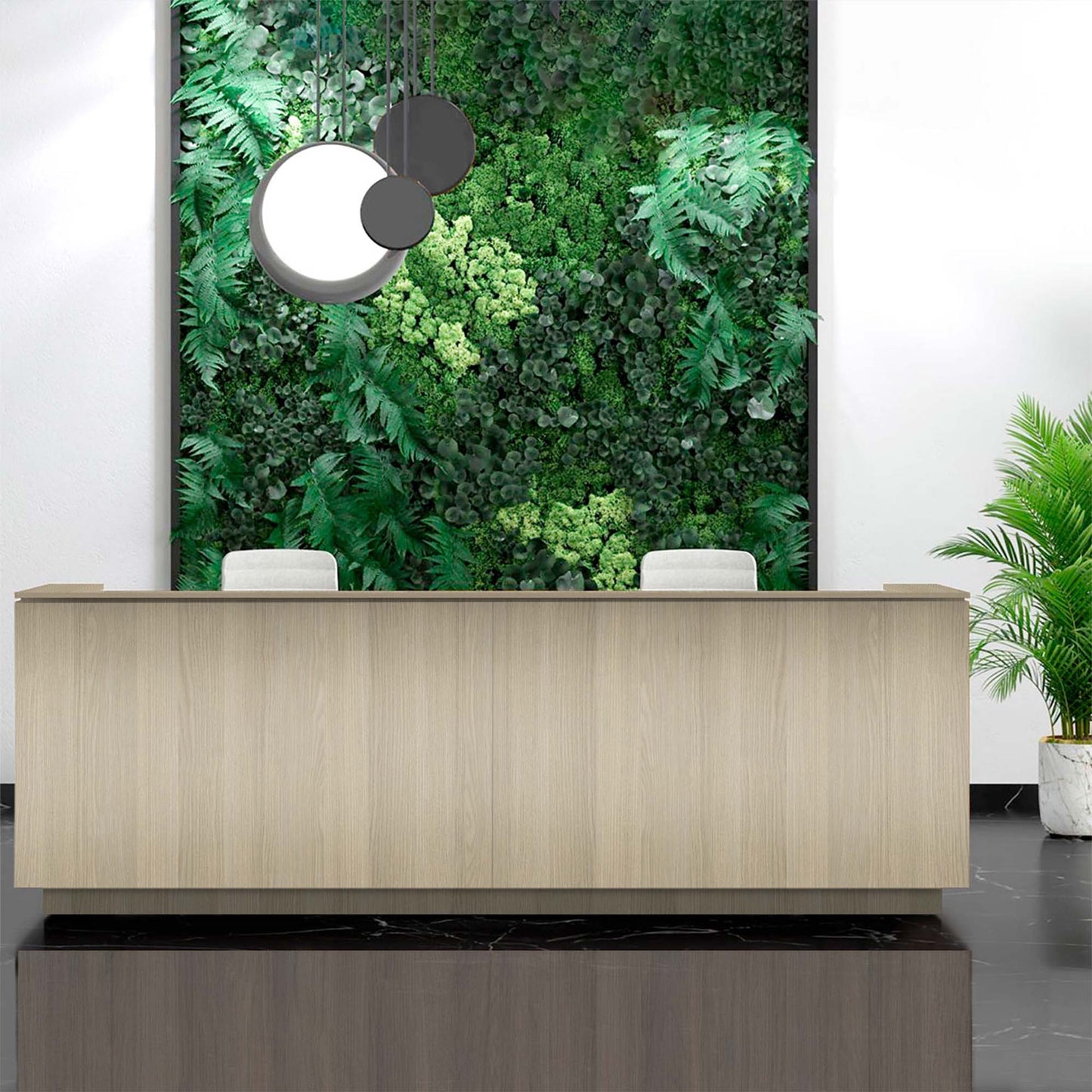 ICE reception desk | 3214 x 1022 mm, sand ash