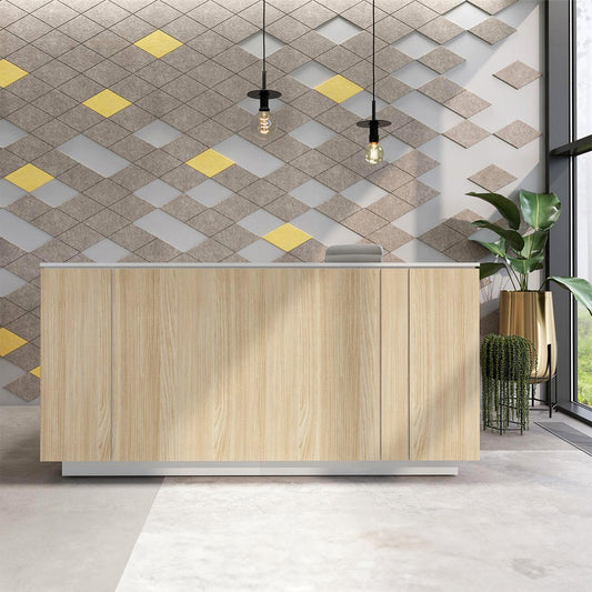 ICE reception desk | 2204 x 1022 mm, sand ash