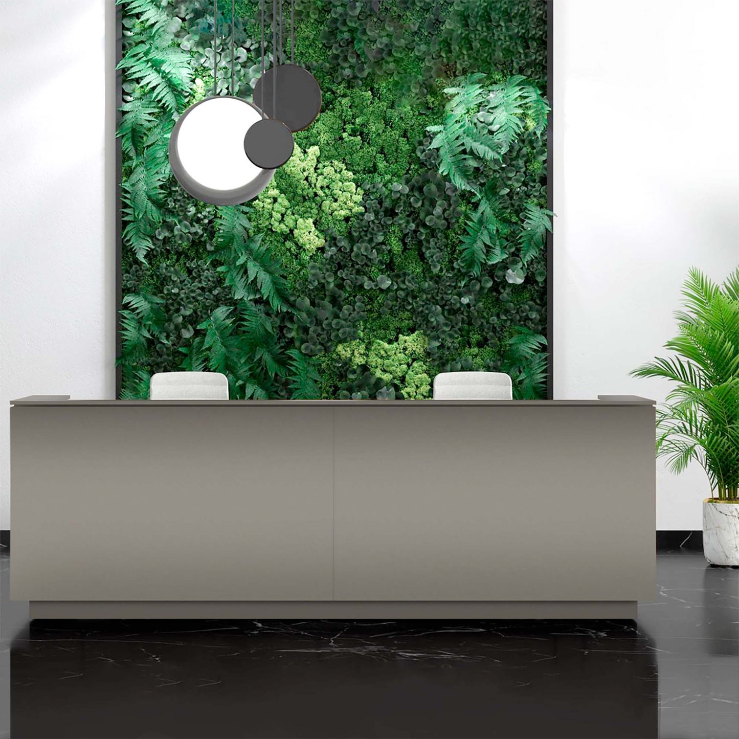 ICE reception desk | 3214 x 1022 mm, Cubanite gray