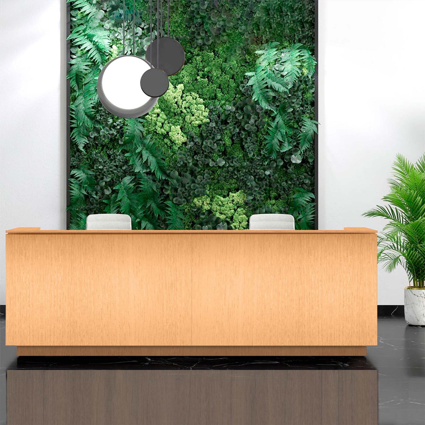 ICE reception desk | 3214 x 1022 mm, ash veneer