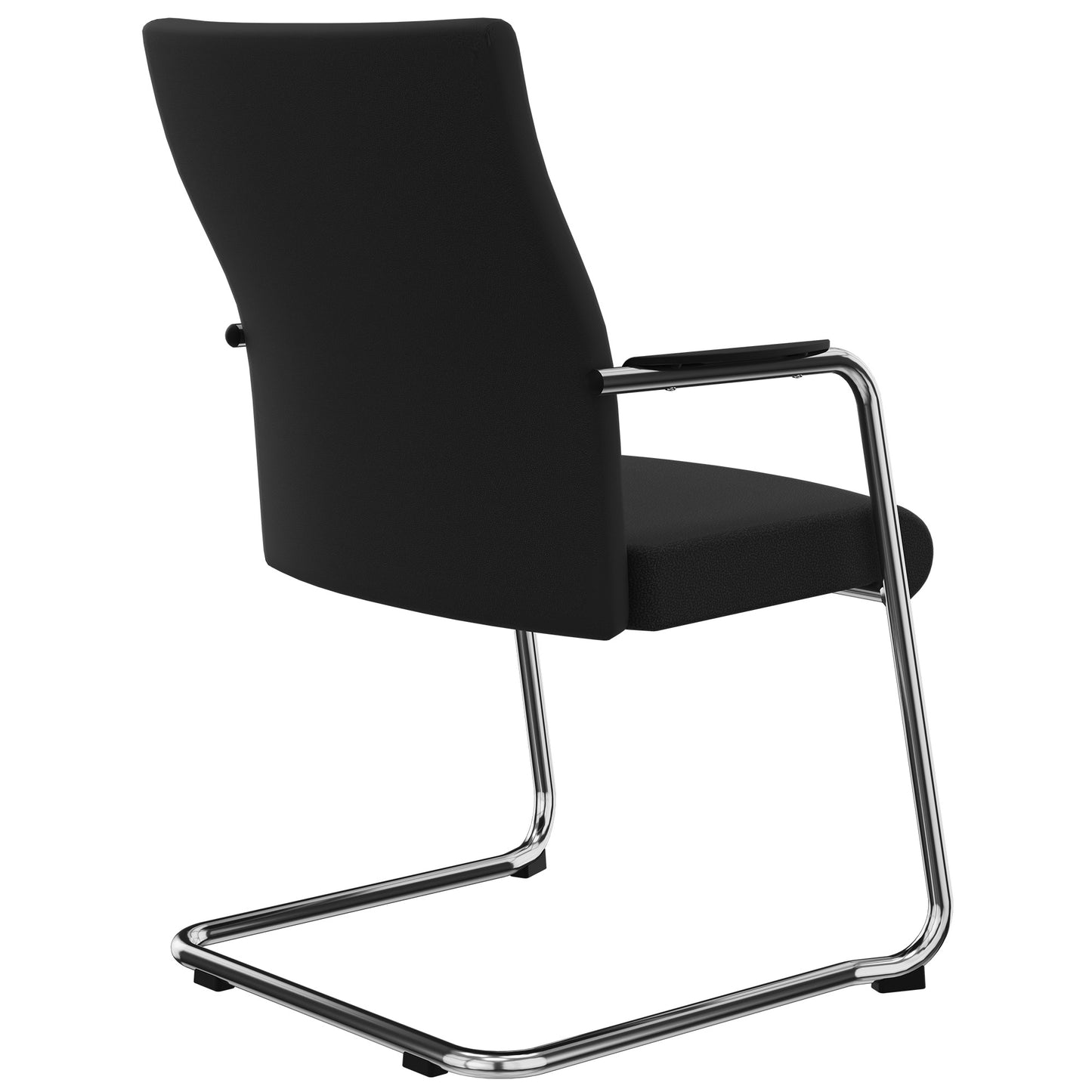 Imponing XXL Visitor Chair | Fino a 180 kg, ala libera, schienale alto, nero