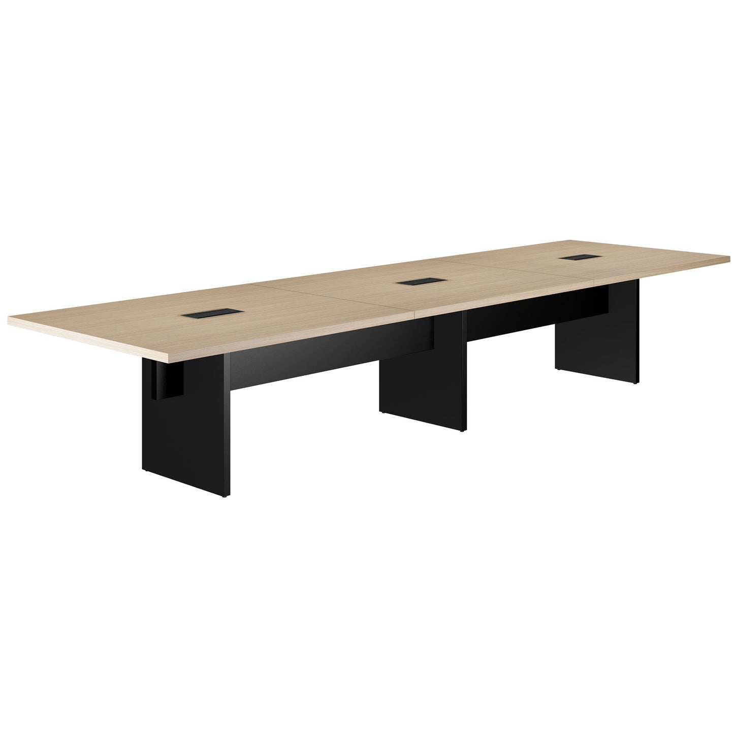 BRALCO SILE Konferenztisch | 2400 - 4200 mm (6 - 16 Personen), elektrifiziert, Eiche
