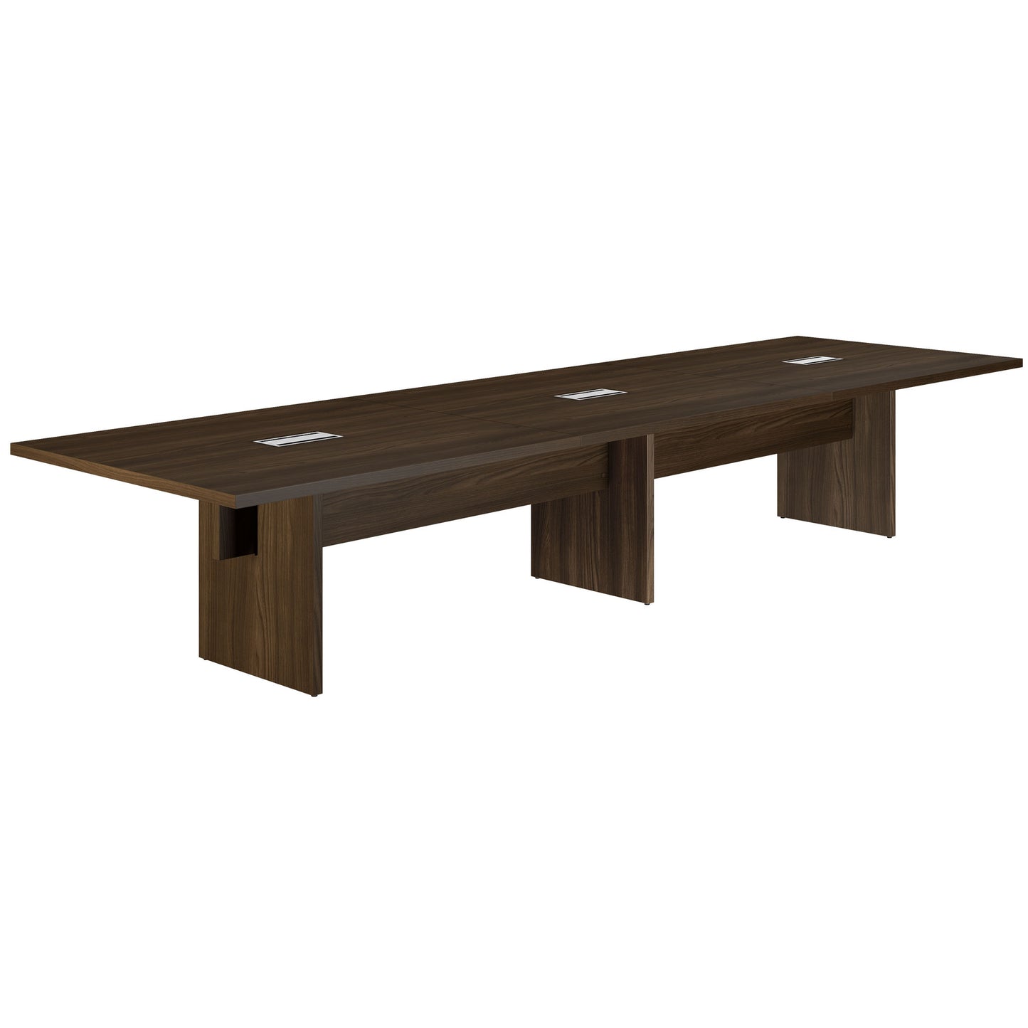 BRALCO SILE Konferenztisch | 2400 - 4200 mm (6 - 16 Personen), elektrifiziert, Nussbaum